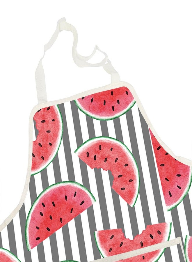 BNQL Watermelon Apron with Pockets Watermelon Fruit Lover Gifts Watermelon Kitchen Apron Watermelon Baking Apron Summer Apron - Image 3
