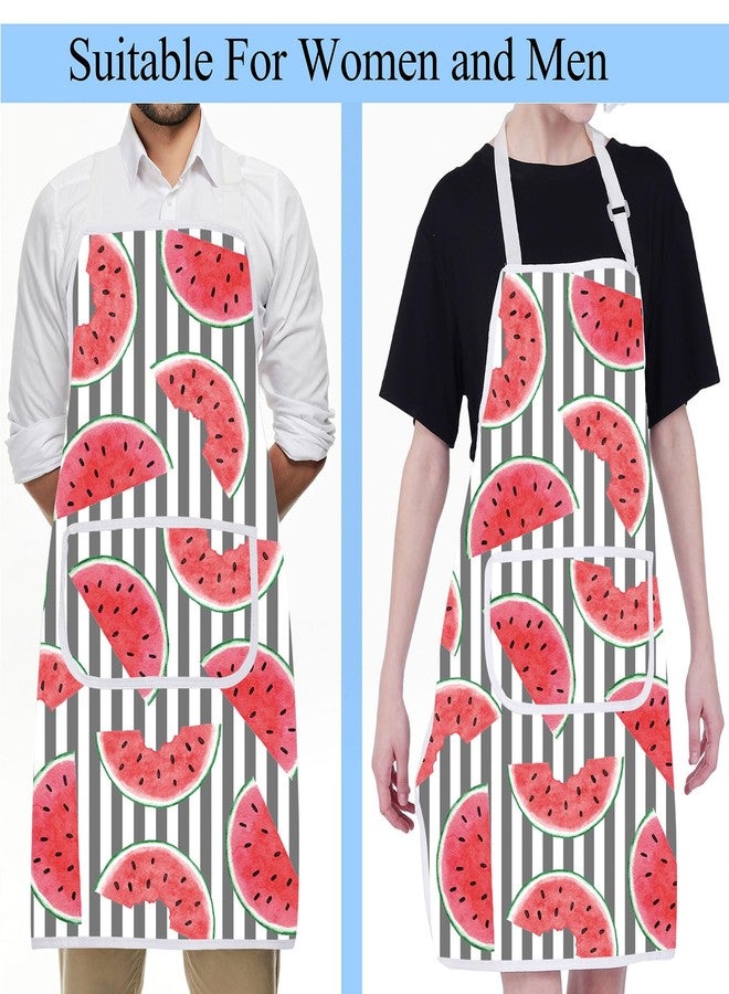 BNQL Watermelon Apron with Pockets Watermelon Fruit Lover Gifts Watermelon Kitchen Apron Watermelon Baking Apron Summer Apron - Image 5