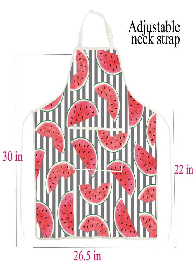 BNQL Watermelon Apron with Pockets Watermelon Fruit Lover Gifts Watermelon Kitchen Apron Watermelon Baking Apron Summer Apron - Image 2