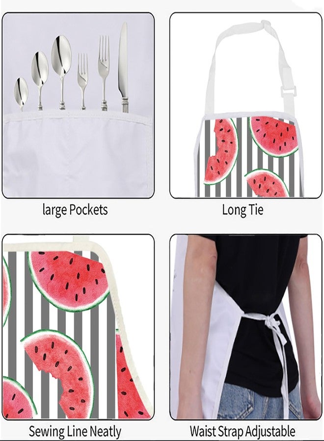 BNQL Watermelon Apron with Pockets Watermelon Fruit Lover Gifts Watermelon Kitchen Apron Watermelon Baking Apron Summer Apron - Image 4