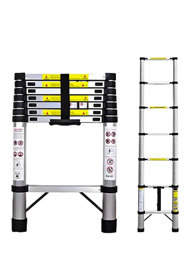 2.7m Telescopic Ladder - Heavy Duty Aluminum Extension Ladder for Home  Work - 150kg Capacity - Compact Foldable Design - Image 1