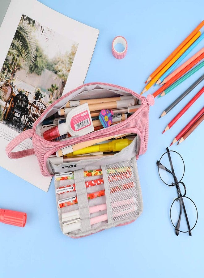 iSuperb Big Capacity Pencil Case Corduroy Large Pencil Pouch Portable Pen Bag Zipper Organizer Makeup Cosmetic Bags for Women Office - Image 5