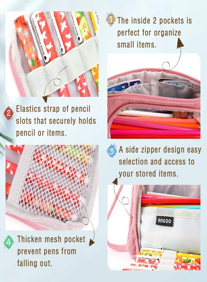 iSuperb Big Capacity Pencil Case Corduroy Large Pencil Pouch Portable Pen Bag Zipper Organizer Makeup Cosmetic Bags for Women Office - Image 4