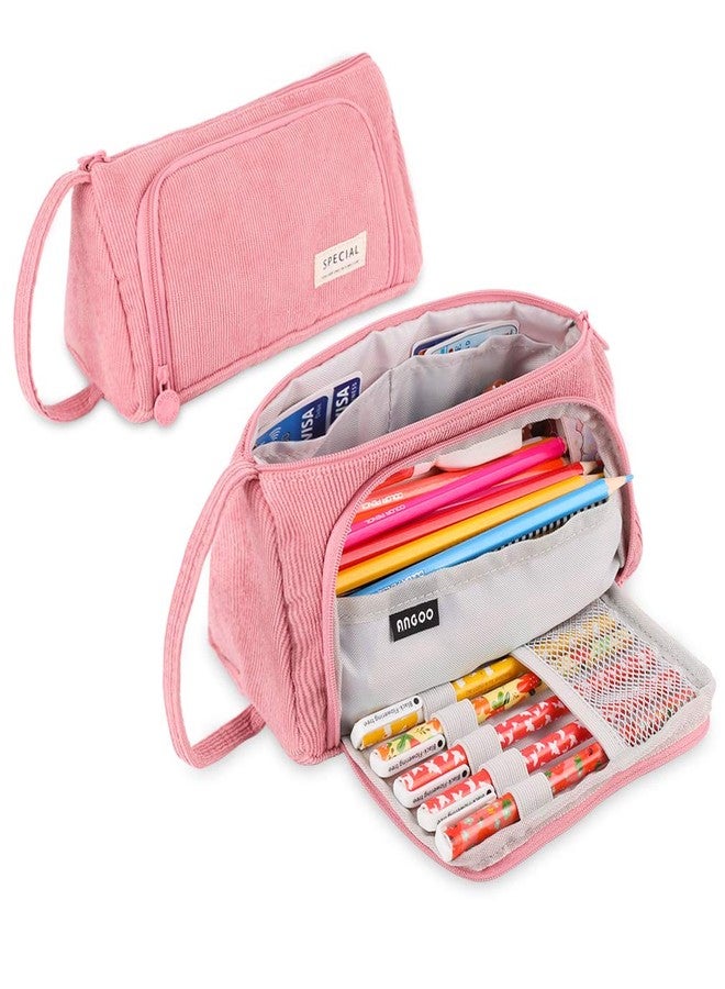 iSuperb Big Capacity Pencil Case Corduroy Large Pencil Pouch Portable Pen Bag Zipper Organizer Makeup Cosmetic Bags for Women Office - Image 1