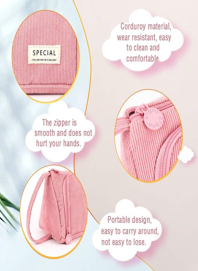 iSuperb Big Capacity Pencil Case Corduroy Large Pencil Pouch Portable Pen Bag Zipper Organizer Makeup Cosmetic Bags for Women Office - Image 3