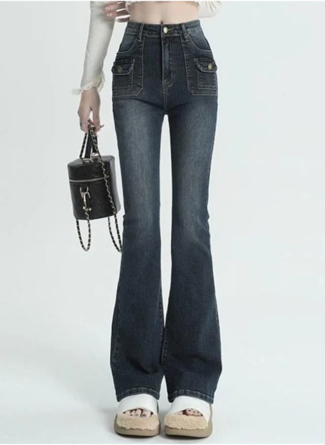 يونيكي Blue Cotton Slim Fit High-Rise Jeans