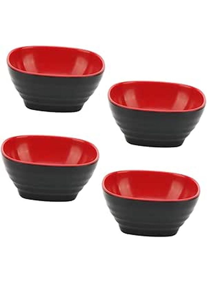 Square Melamine Soup Bowls 5 Inch Set of 4 for Hot Pot Dipping Sauce Restaurant Use - Image 1