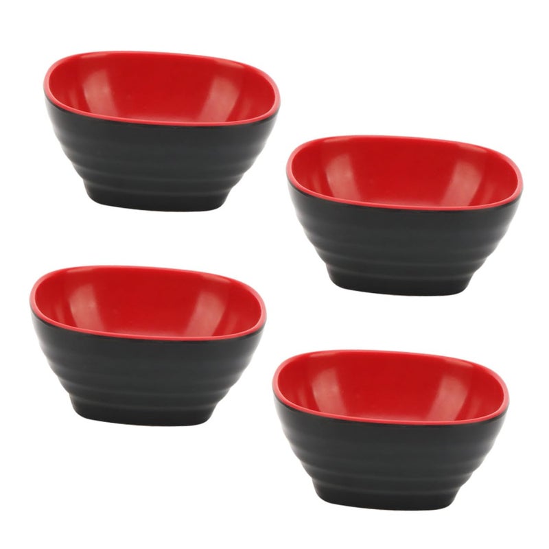 Square Melamine Soup Bowls 5 Inch Set of 4 for Hot Pot Dipping Sauce Restaurant Use - Image 2