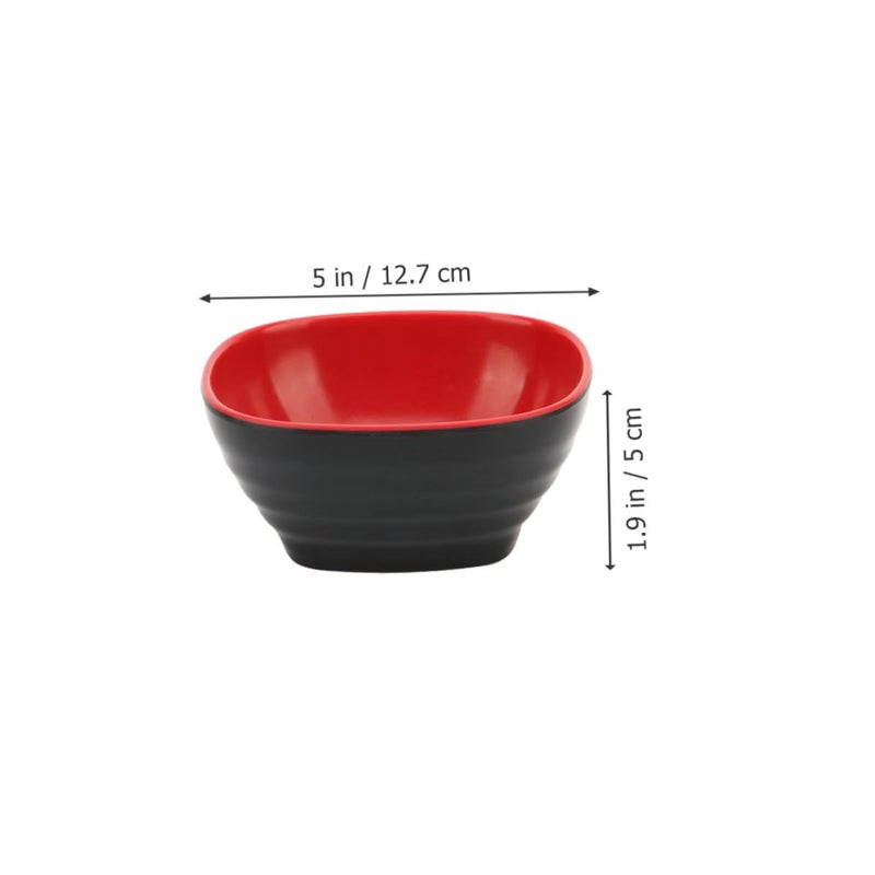 Square Melamine Soup Bowls 5 Inch Set of 4 for Hot Pot Dipping Sauce Restaurant Use - Image 3