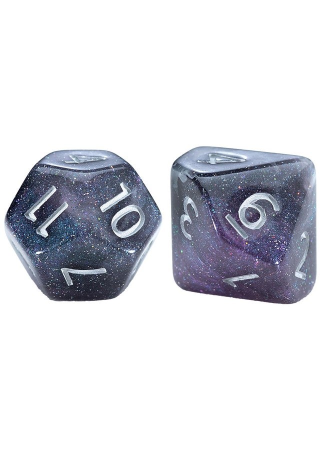 Gate Keeper Games and Dice: Aether Dice: Limbo - 7pc Set, Black & Purple, White Glitter Swirl, 7 Resin Dice for Role Playing Games - Image 4
