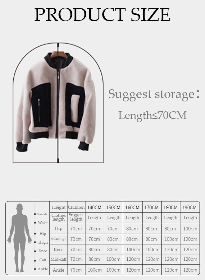 DUNISO 10 Pack Clear Garment Bags for Hanging Clothes with Full Zipper, Dust Proof Clothes Bag Travel Hanging Garment Bags for Closet Storage, Suit Bags for Short Clothes 60*100cm - Image 2