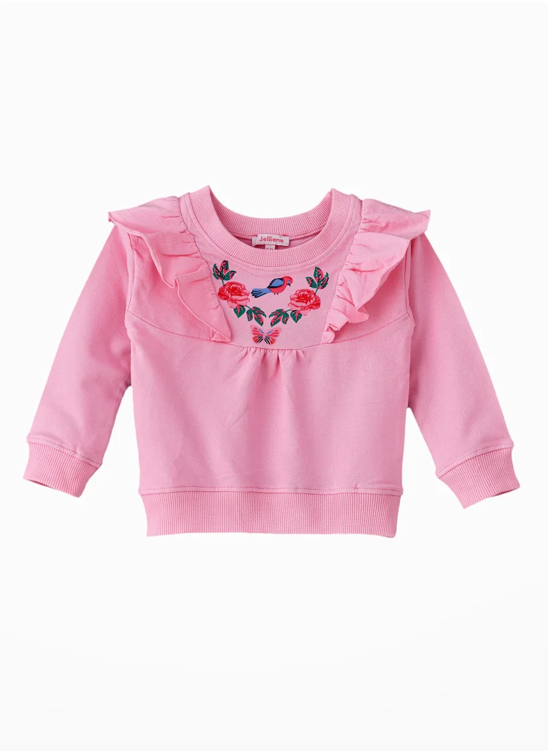 Jelliene Snuggle-Worthy Knitted Sweatshirt for Baby Girls