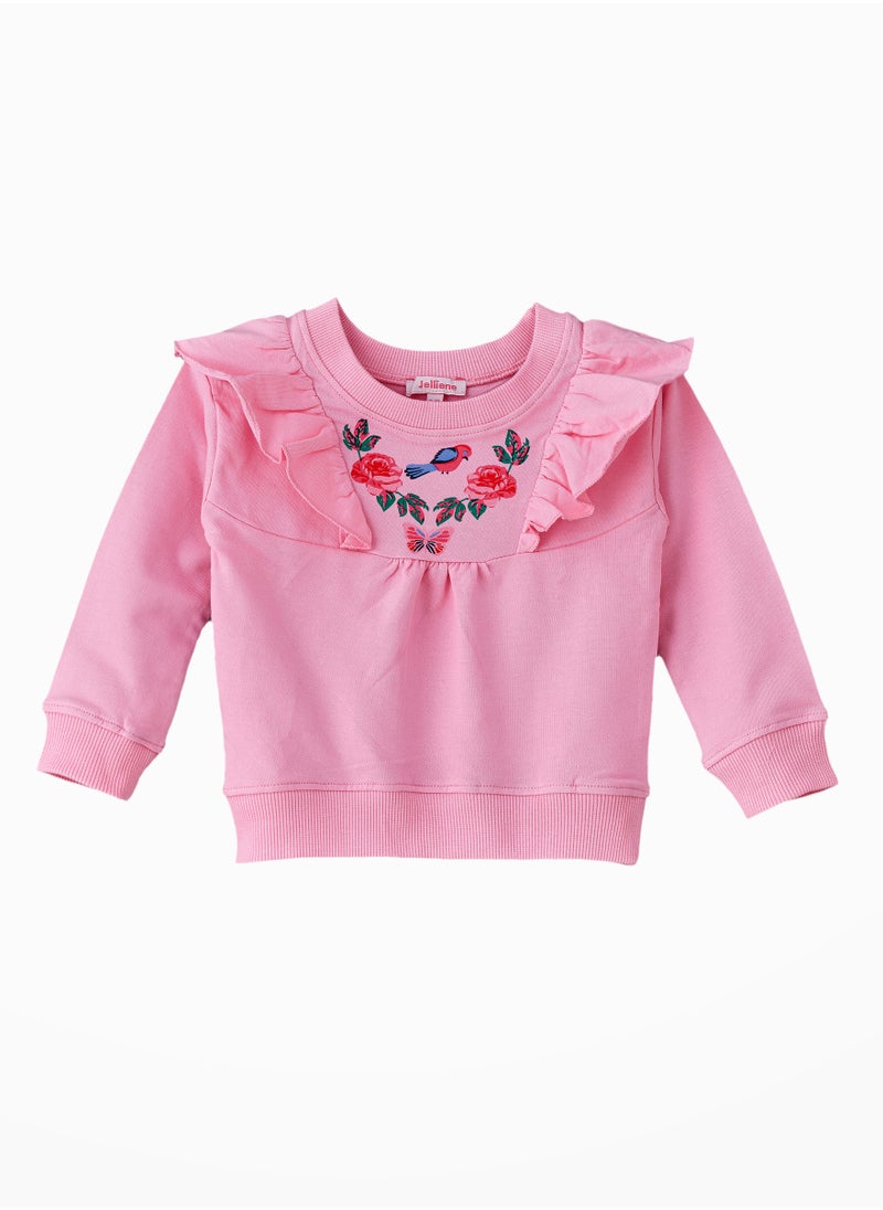 Jelliene Snuggle-Worthy Knitted Sweatshirt for Baby Girls  - Image 1