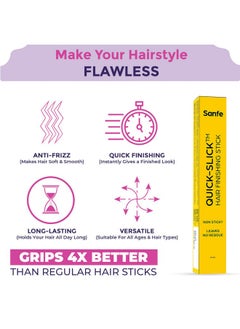 Sanfe Quick Slick Hair Finishing Stick For Women | Anti Flyaway For Smooth, Non-Greasy, And Non-Oily Look | Non-Sticky, Leaves No Residue| For Frizzy And Baby Hair Fix 9Ml  - Image 3