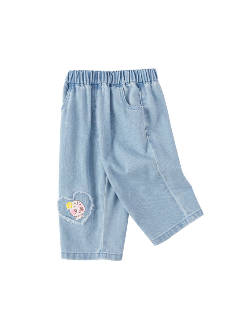 بالابالا بنطال جينز للمع رقعة للبنات - Image 1