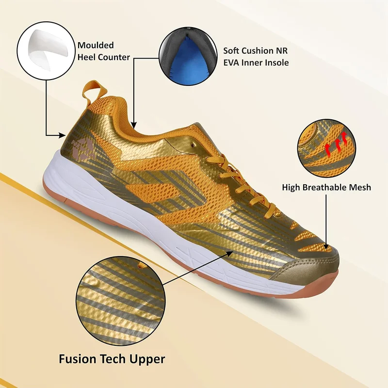 نيفيا Super Court 3.0 Badminton Shoes for Men - Breathable Mesh, Duofoam Midsole, Non-Marking Sole