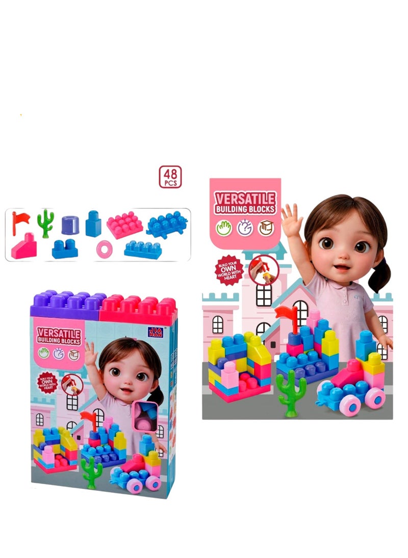 Rally Soft Building Blocks for Toddlers, 48pcs Stacking Blocks for Kids Sensory Toys, Educational Sets for Children  - Image 1
