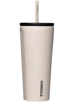 CORKCICLE Corkcicle Cold Cup Insulated Tumbler with Lid and Straw, Latte, 24 oz – Reusable Water Bottle Keeps Beverages Cold for 12hrs, Hot 5hrs – Cupholder Friendly Tumbler, Lid for Flexible Sipping  - Image 1