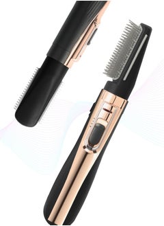 Uliova ULIOVA Hair Straightening Comb Lightweight Quick Heating Air Hair Dryer Uniform Heating Comb Travel Friendly Hair Straighter Black Gold  - Image 1