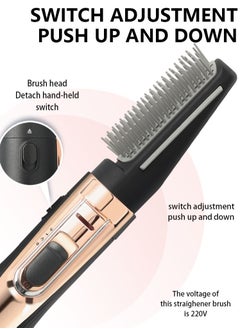 Uliova ULIOVA Hair Straightening Comb Lightweight Quick Heating Air Hair Dryer Uniform Heating Comb Travel Friendly Hair Straighter Black Gold  - Image 3