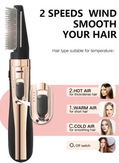 Uliova ULIOVA Hair Straightening Comb Lightweight Quick Heating Air Hair Dryer Uniform Heating Comb Travel Friendly Hair Straighter Black Gold  - Image 4