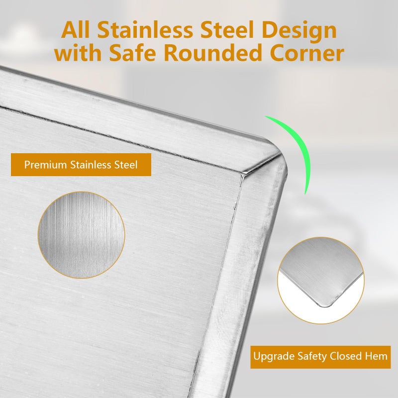 Lemecima 3 Sided Oil Splatter Guard, Upgrade Stainless Steel Anti Splatter Shield for Stove Top Cooktop, Foldable Grease Splatter Screen Oil Barrier, 15.7" x 11.8" (H) - Image 3
