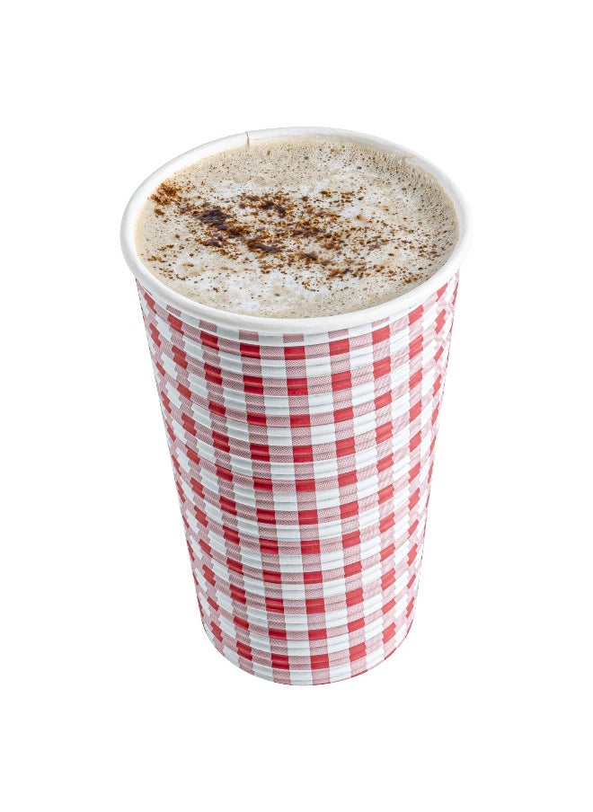 Restaurantware Restaurantware 16 Ounce Disposable Cups, Set of 500 Spiral Wall Hot Cups – Lids Sold Separately, Double Wall, White and Orange Design with Paper Insulation, Ideal for Hot Chocolate, Tea, and More  - Image 2