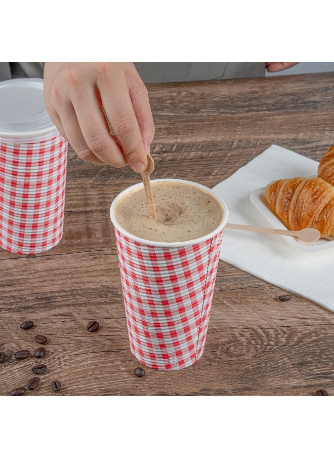 Restaurantware Restaurantware 16 Ounce Disposable Cups, Set of 500 Spiral Wall Hot Cups – Lids Sold Separately, Double Wall, White and Orange Design with Paper Insulation, Ideal for Hot Chocolate, Tea, and More  - Image 5