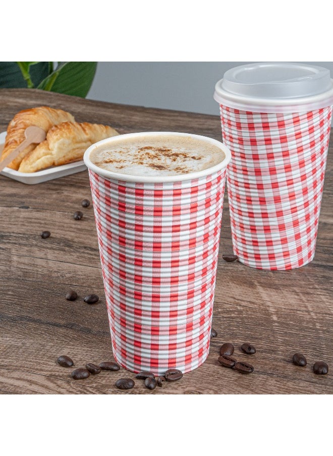Restaurantware Restaurantware 16 Ounce Disposable Cups, Set of 500 Spiral Wall Hot Cups – Lids Sold Separately, Double Wall, White and Orange Design with Paper Insulation, Ideal for Hot Chocolate, Tea, and More  - Image 4