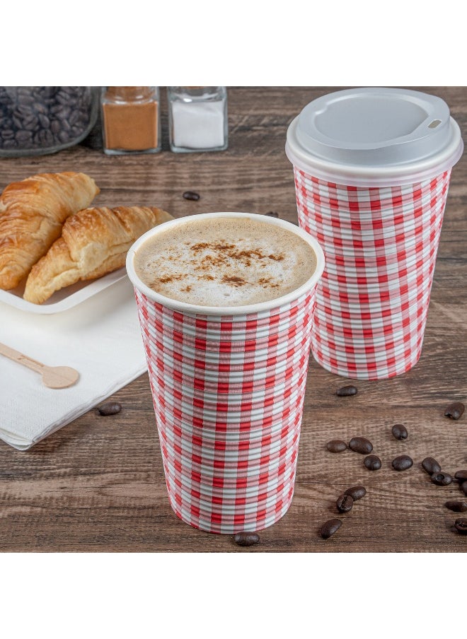 Restaurantware Restaurantware 16 Ounce Disposable Cups, Set of 500 Spiral Wall Hot Cups – Lids Sold Separately, Double Wall, White and Orange Design with Paper Insulation, Ideal for Hot Chocolate, Tea, and More  - Image 3