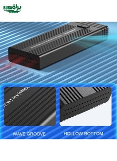 BURAQ M.2 NVME SATA SSD Enclosure Adapter With 4 In 1 Hub USB 3.2 Gen 2 10Gbps HDD Adapter Support SD/TF Card Read(Black)  - Image 5