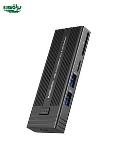 BURAQ M.2 NVME SATA SSD Enclosure Adapter With 4 In 1 Hub USB 3.2 Gen 2 10Gbps HDD Adapter Support SD/TF Card Read(Black)  - Image 2