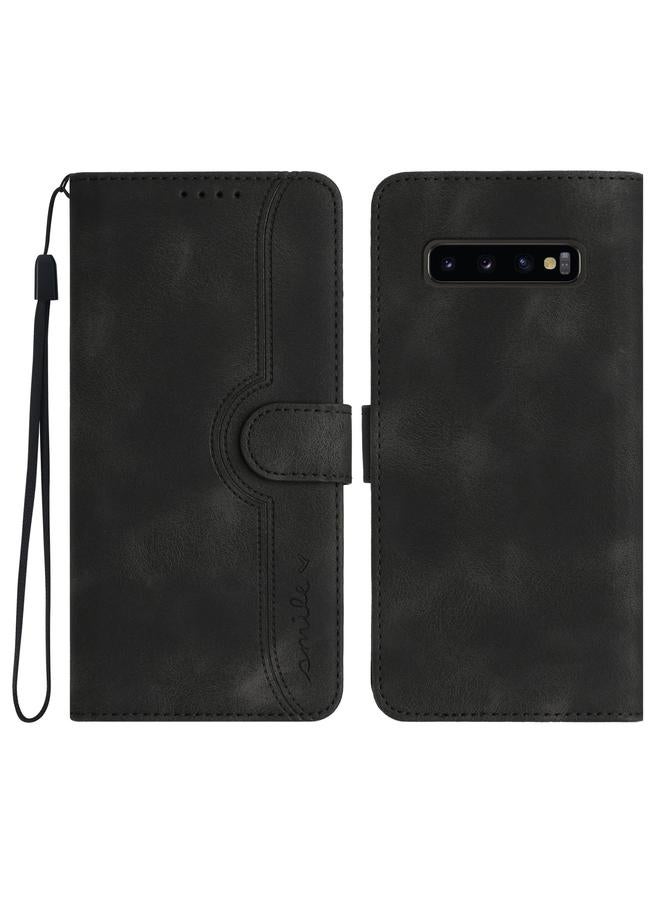 اس-توب جراب لهاتف Samsung Galaxy S10 مصنوع من الجلد بنمط قلب - Image 1