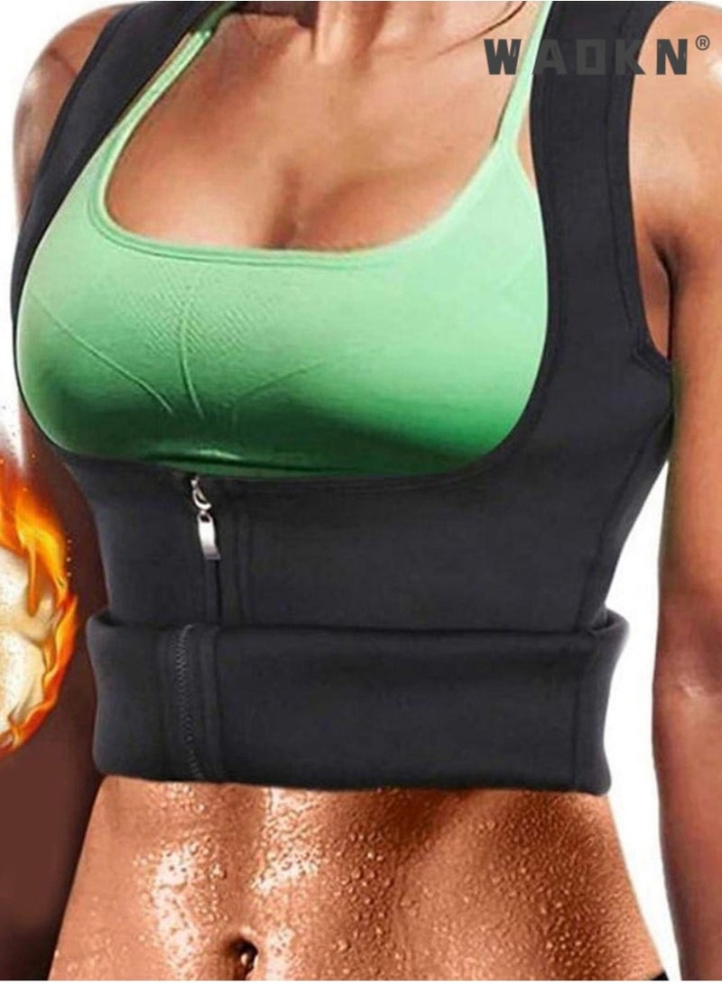 WAOKN Women's Sauna Vest, Sauna Suits Sauna Vest, Sauna Vest Women, Neoprene Corset Fitness Shapewear Compression, Corset, Compression Zip, Fitness, Slimming, Vest for Weight Loss,Neoprene Sauna Vest,XXL - Image 3