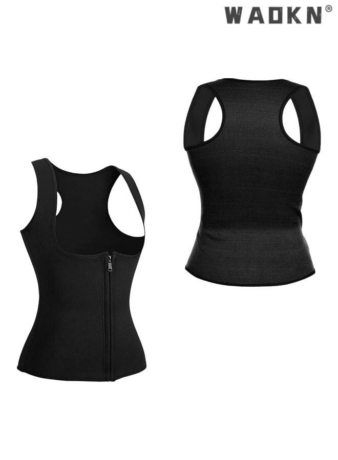 WAOKN Women's Sauna Vest, Sauna Suits Sauna Vest, Sauna Vest Women, Neoprene Corset Fitness Shapewear Compression, Corset, Compression Zip, Fitness, Slimming, Vest for Weight Loss,Neoprene Sauna Vest,XXL - Image 5