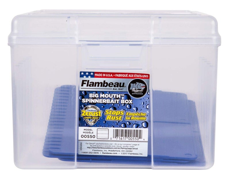 Flambeau Outdoors 550 Large Big Mouth Spinnerbait Box, Fishing Bait and Lure Organizer with anti-corrosion Zerust dividers, Clear - Image 2