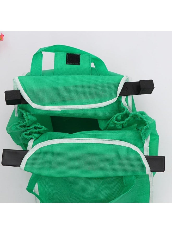 ECVV Reusable Grocery Bags Shopping Trolley Bags with Handles, Clip on Shopping Cart, Collapsible Grocery Tote Bags for Bulky, Light Items, Green - Image 5