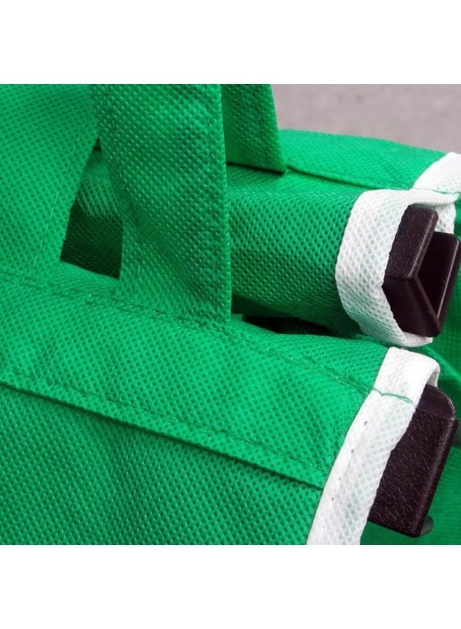 ECVV Reusable Grocery Bags Shopping Trolley Bags with Handles, Clip on Shopping Cart, Collapsible Grocery Tote Bags for Bulky, Light Items, Green - Image 4