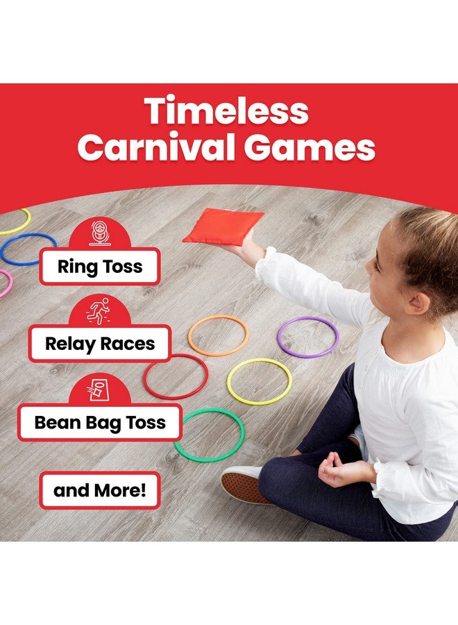 بريكستكس مجموعة ألعاب الفناء 3 في 1 متعددة الألوان - لعبة رمي الحلقات، أكياس الفاصوليا، المخاريط - ألعاب خارجية للأطفال الصغار والأطفال، ألعاب داخلية للأطفال، ألعاب كرنفال ممتعة للعائلة، مجموعة كورنهول للحفلات للأطفال، ألعاب الحديقة - Image 4