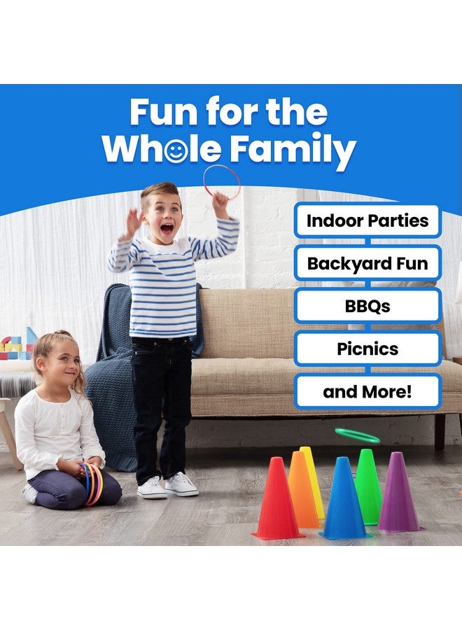 بريكستكس مجموعة ألعاب الفناء 3 في 1 متعددة الألوان - لعبة رمي الحلقات، أكياس الفاصوليا، المخاريط - ألعاب خارجية للأطفال الصغار والأطفال، ألعاب داخلية للأطفال، ألعاب كرنفال ممتعة للعائلة، مجموعة كورنهول للحفلات للأطفال، ألعاب الحديقة - Image 5