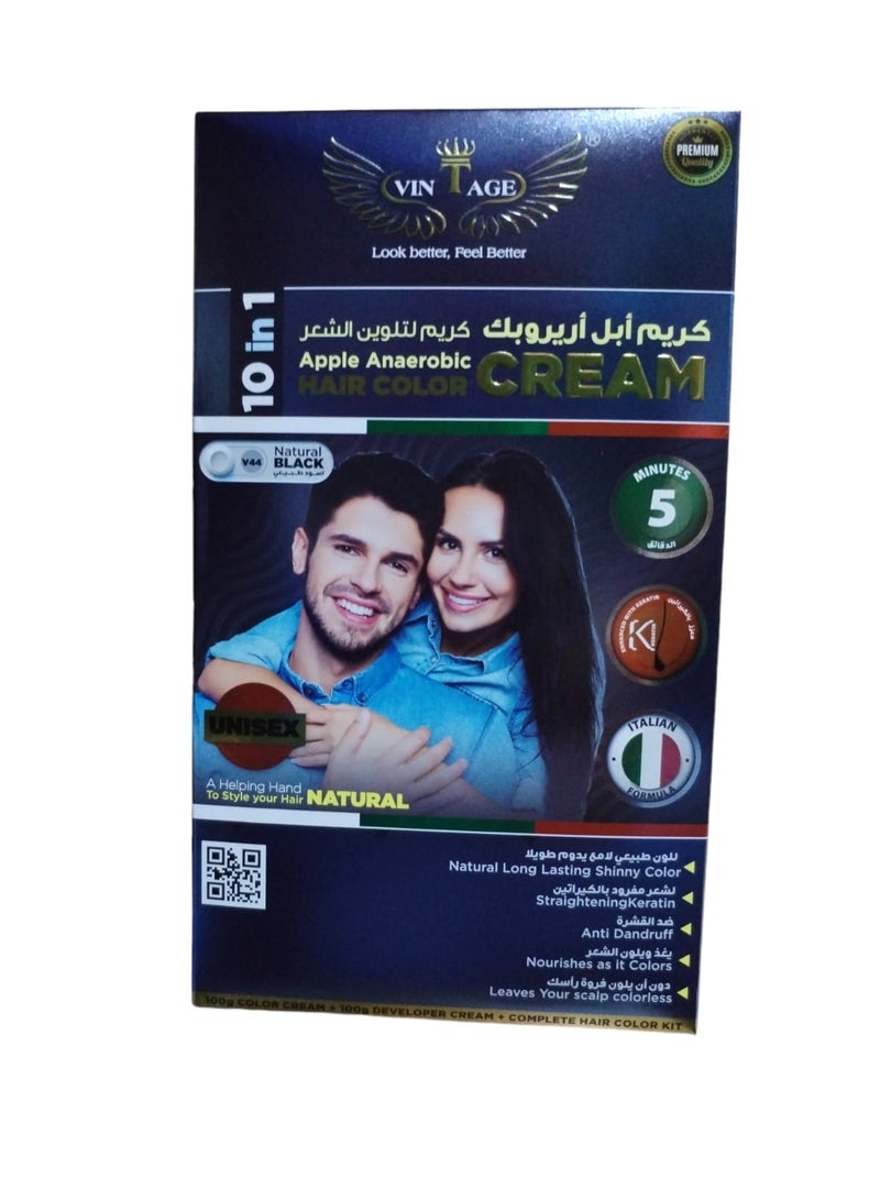 فينتاج كريم ابل اريروبك لتلوين الشعر 10×1اسود طبيعي200جرام - Image 1