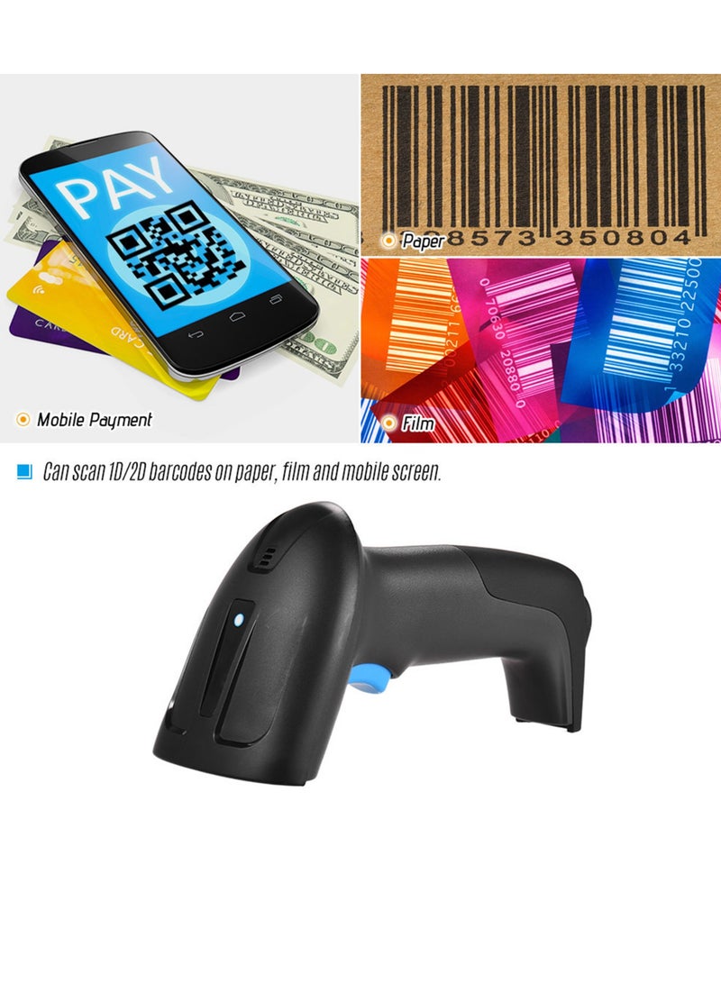 Generic Handheld USB Wired CMOS Image Barcode Scanner 1D 2D QR Bar Code Reader with USB Cable Plug and Play for Mobile Payment Computer Screen for Supermarket Retail Store Warehouse  - Image 4