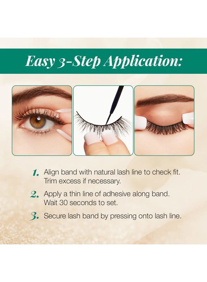 ARDELL Eco Lashes 451 - Sustainable Fibers False Eyelashes with Organic Cotton Band, Reusable Strip Lashes, Vegan & Cruelty-Free, 2 Pairs - Image 5