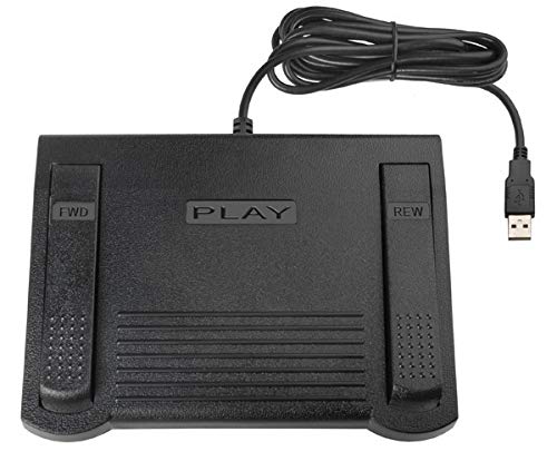 ECS USB Foot Switch for Windows Media Player Computer Foot Control Pedals PC Play Fast Forward Rewind