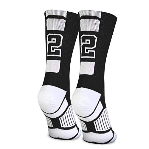 ChalkTalkSPORTS Custom Team Number Socks | Adult Athletic Performance Socks | Black | 22 - Image 1