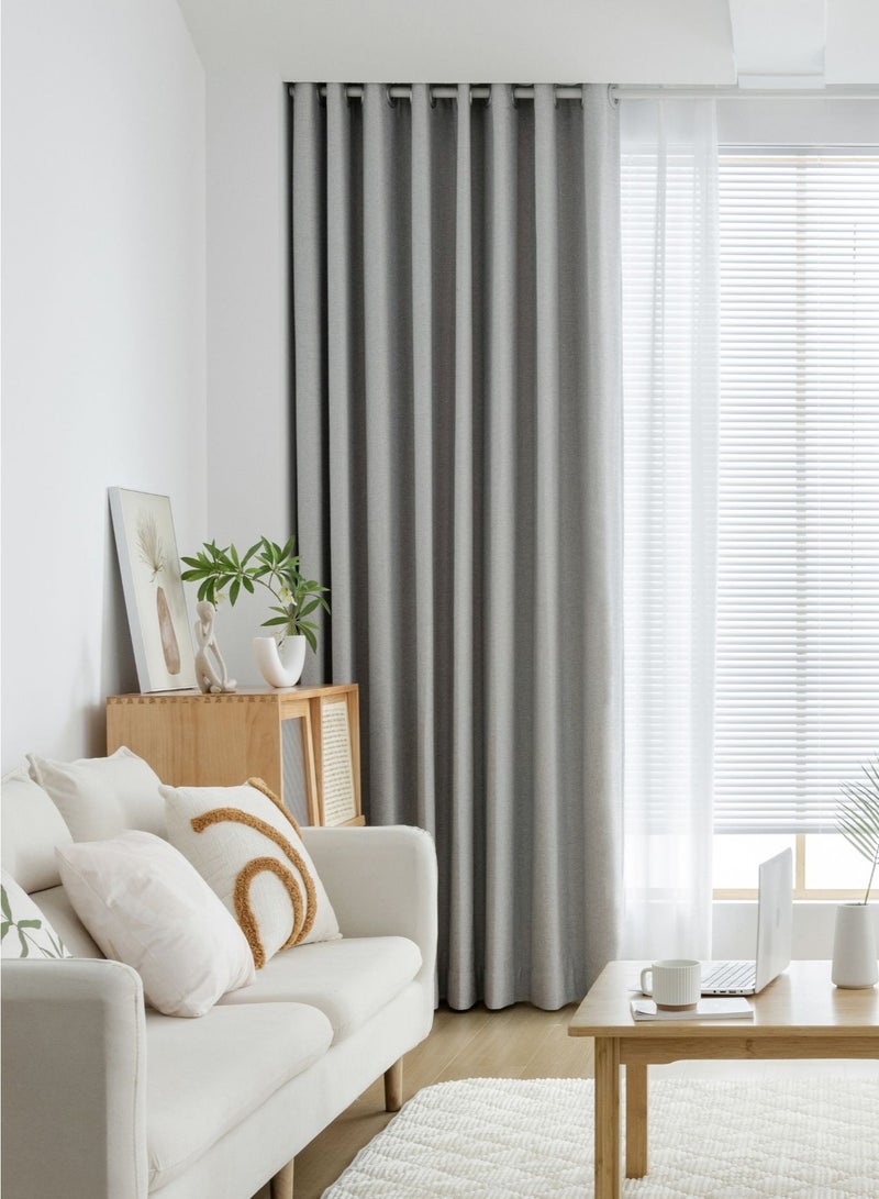 QBAID Blackout Curtain – 1 Piece | Natural Texture | Grommet, Hook & Back Tab Hanging Options - Image 2