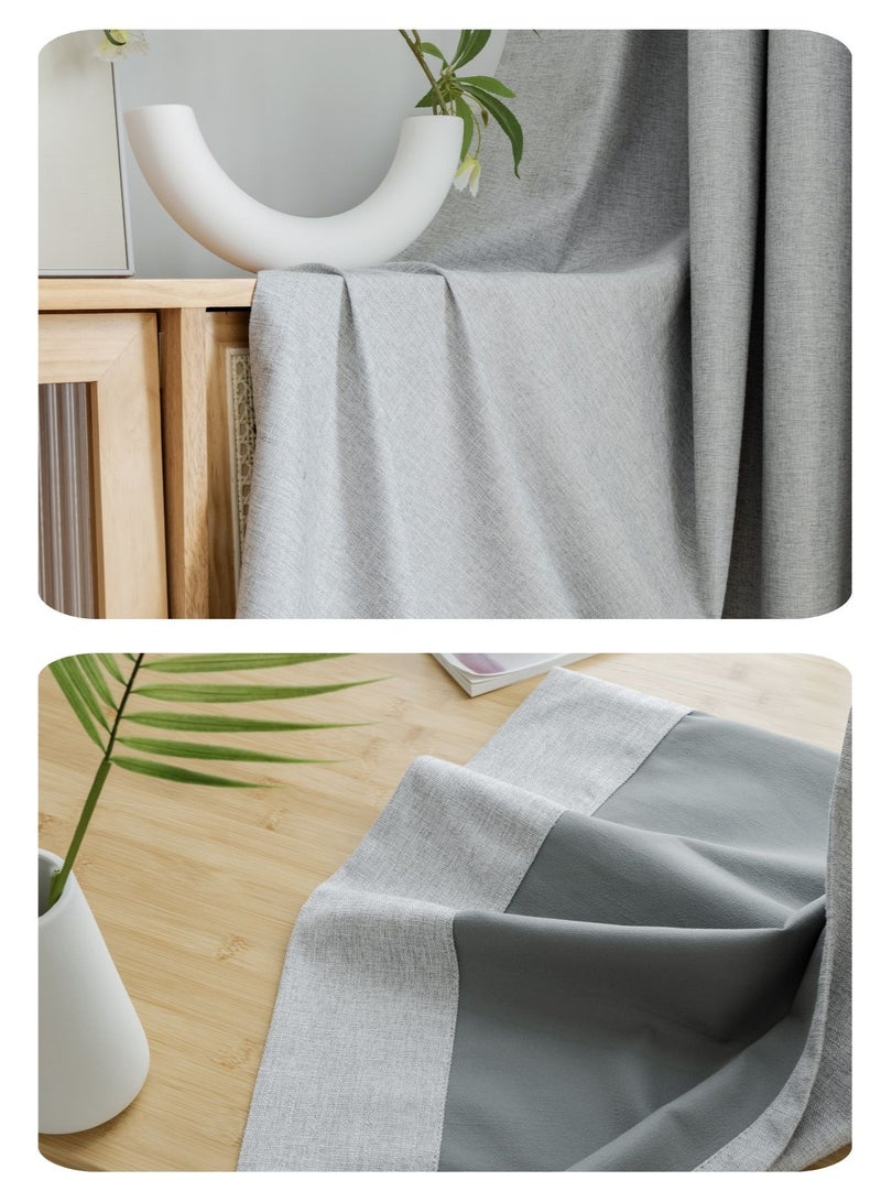 QBAID Blackout Curtain – 1 Piece | Natural Texture | Grommet, Hook & Back Tab Hanging Options - Image 4
