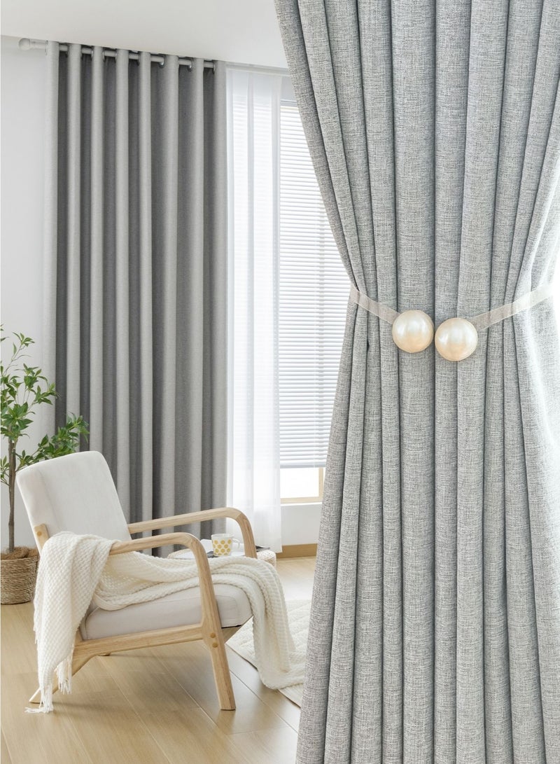 QBAID Blackout Curtain – 1 Piece | Natural Texture | Grommet, Hook & Back Tab Hanging Options - Image 1