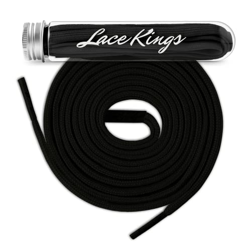 Lace Kings رباط أحذية كينغز الدانتيل (أسود - 49 بوصة) - Image 1