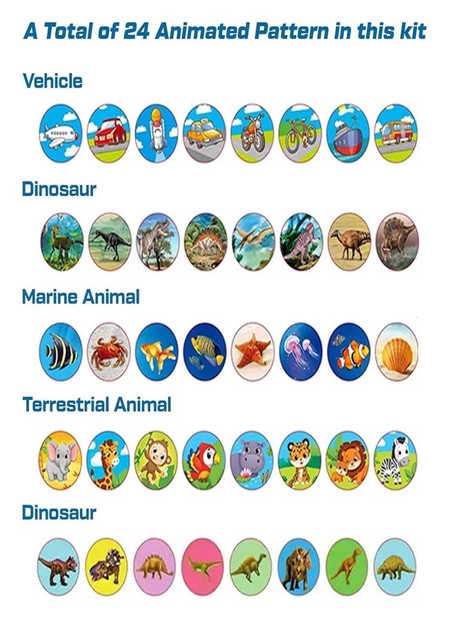 Funspark 6 Slides 48 Pictures Clear Projection Slide Flashlight Projector Torch for Kids|Mini Flash Light Projector Toys|Lighting Toys for Kids 2 & 3 Year Old (Random SlidesÂ-Multicolor) - Image 4